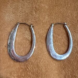 Hammered Sterling Silver Hoop Earrings